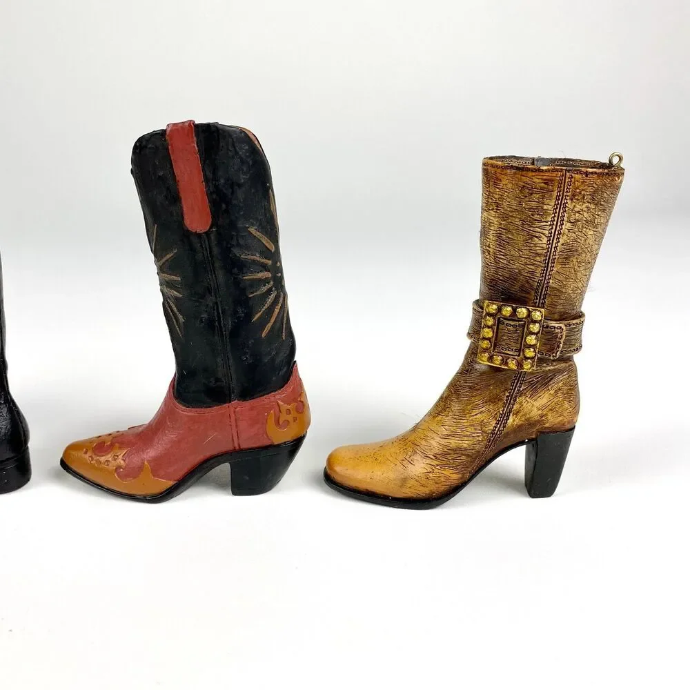 VTG JC Penney Mini Shoe Ornaments Women’s Casual Boot Set of 4 NIB Resin Boots - Picture 8 of 12